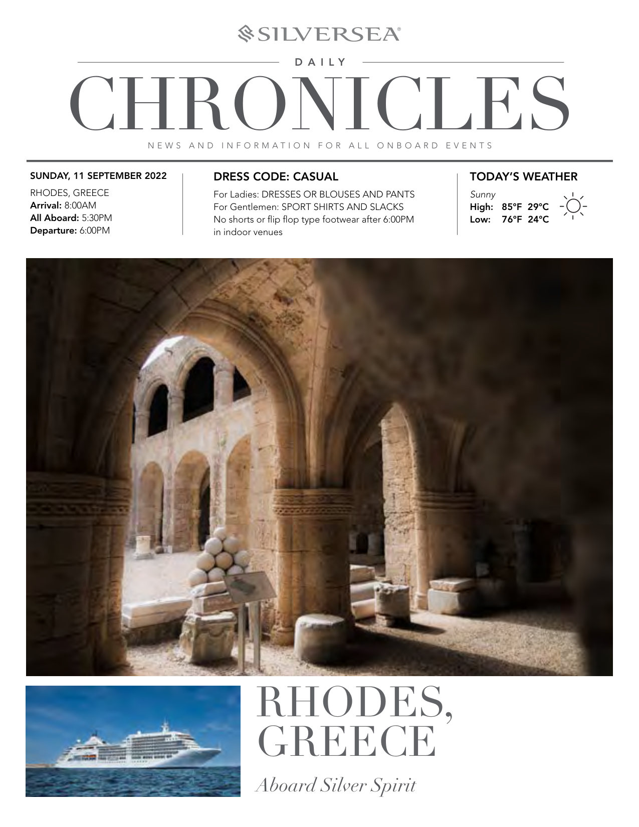 Daily Chronicles. Front page, Rhodes.